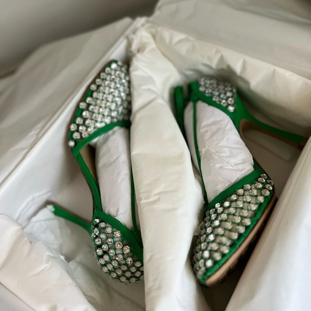 New Bottega VENETA crystal Sandal Rhinestone mesh and leather sandals $1,950